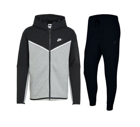 nike tech grijs zwart broek|nike tech pak.